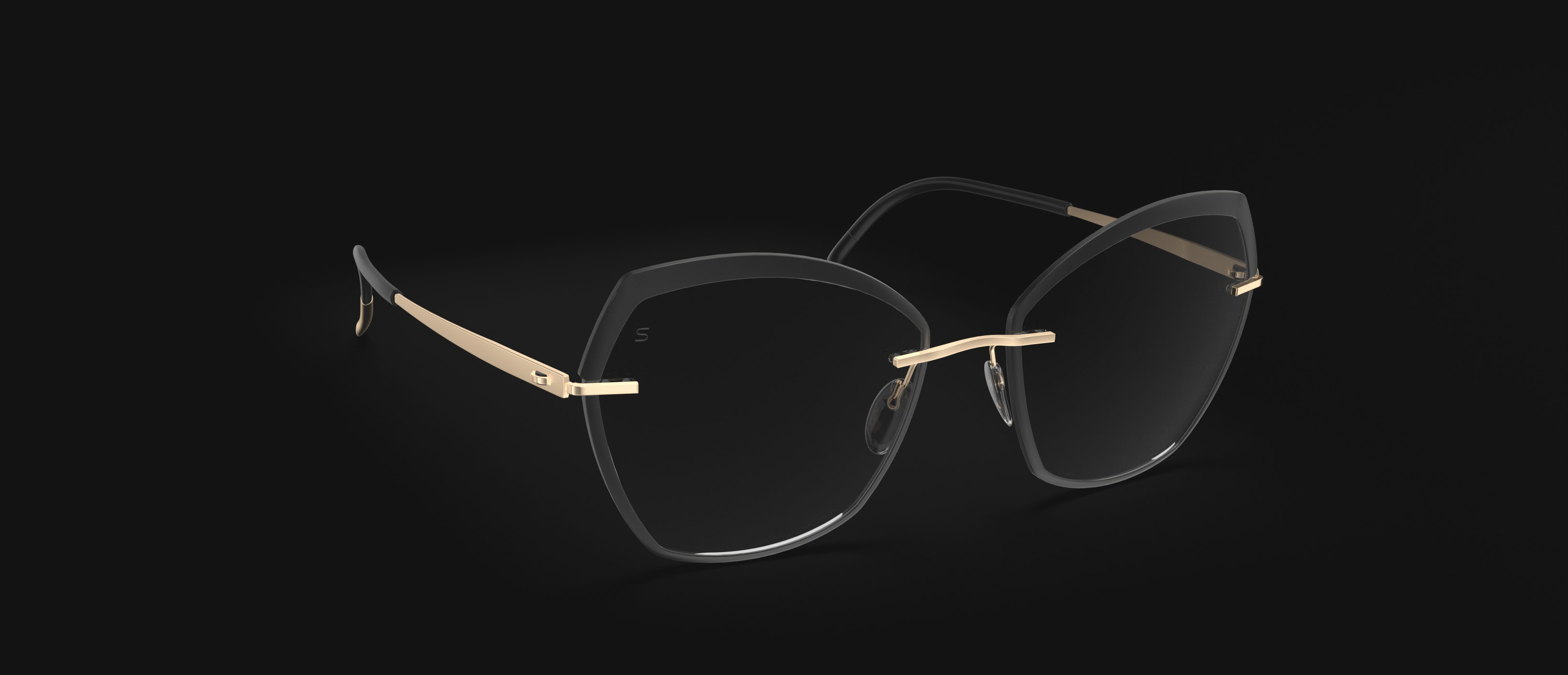 Silhouette Atelier Next L003 bril in zwart en goud